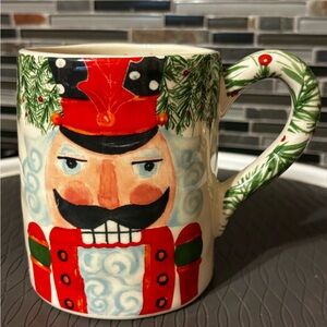 Festive Nutcracker Mug with Greenery Handle